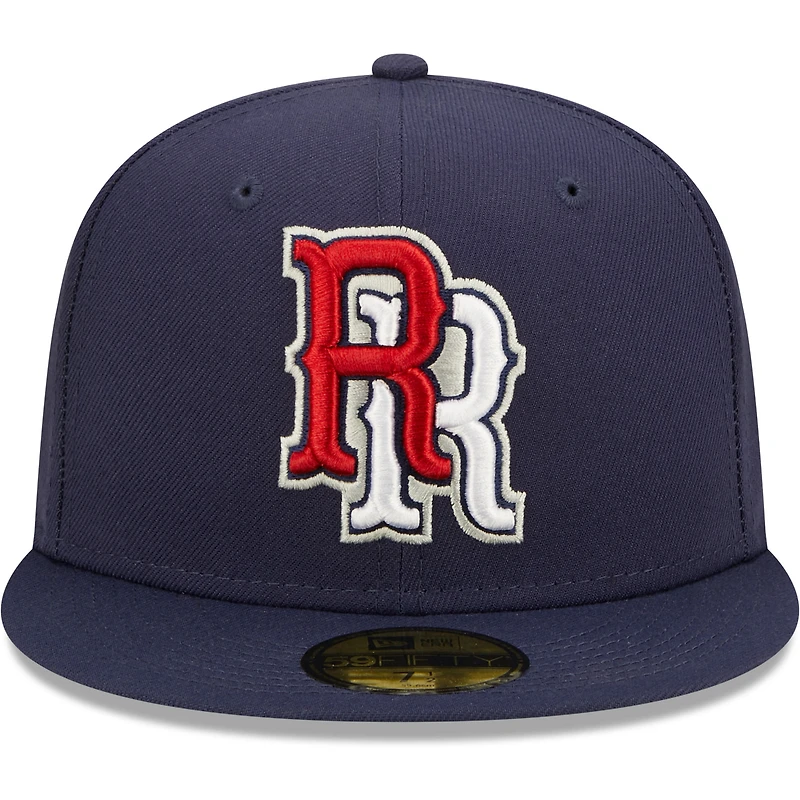 Casquette ajustée pour homme Round Rock Express Authentic Collection Road 59FIFTY New Era bleu marine