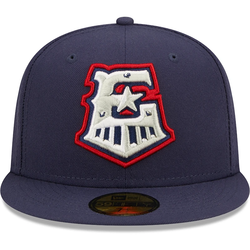 Casquette ajustée pour homme Round Rock Express Authentic Collection Team Home 59FIFTY New Era bleu marine