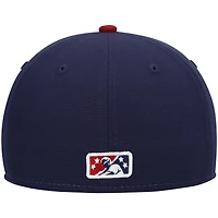 Men's New Era White/Navy Round Rock Express Authentic Collection Team Alternate 59FIFTY Fitted Hat