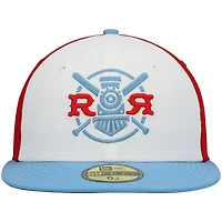 Men's New Era White Round Rock Express Authentic Collection Team Alternate 59FIFTY Fitted Hat