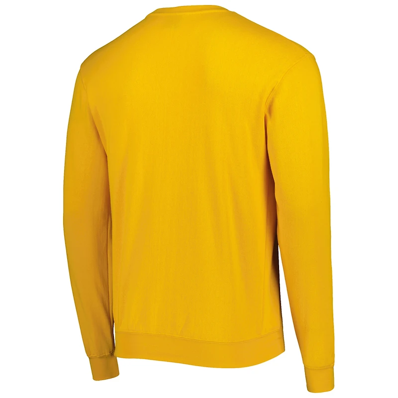 Men's Colosseum Gold Rowan Profs Arch Over Logo Pullover Sweatshirt