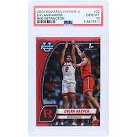 Dylan Harper Rutgers Scarlet Knights 2024 Bowman Chrome U 1er Bowman Red Refractor #22 #3/5 PSA Authentifié 10 Carte