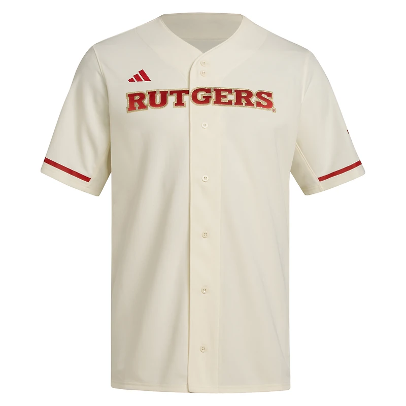 Men's adidas  Cream Rutgers Scarlet Knights Replica Baseball Jersey