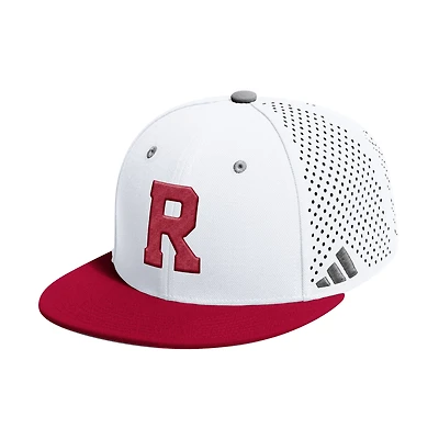 Men's adidas White Rutgers Scarlet Knights On-Field Fitted Baseball Hat