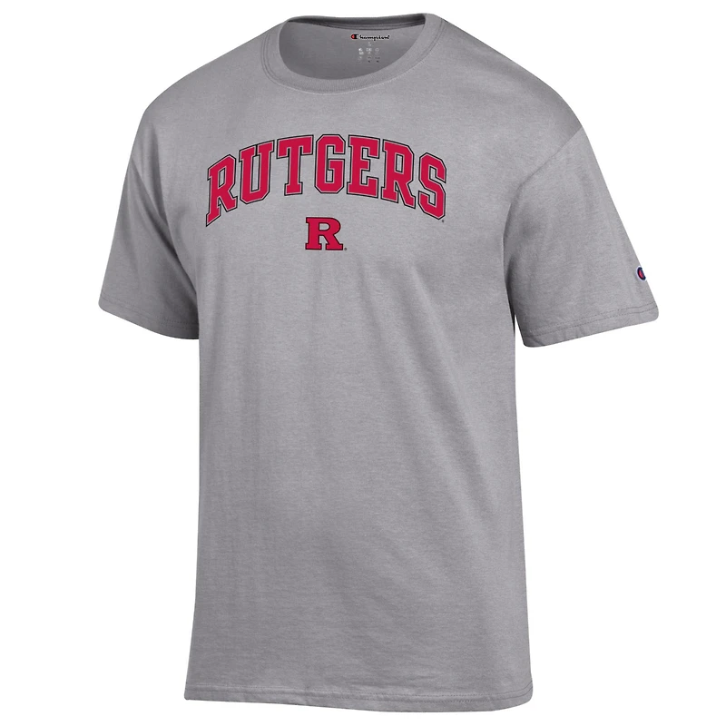 Men's Champion  Heather Gray Rutgers Scarlet Knights Arch Over Logo T-Shirt
