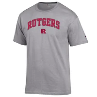 Men's Champion  Heather Gray Rutgers Scarlet Knights Arch Over Logo T-Shirt