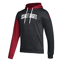Men's adidas Black/Scarlet Rutgers Scarlet Knights Block Stadium AEROREADY Pullover Hoodie