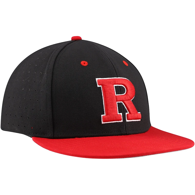 Casquette de baseball ajustée sur le terrain Rutgers Scarlet Knights adidas noire pour hommes