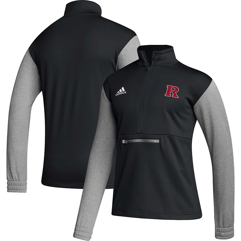 Haut à demi-zip AEROREADY pour homme adidas Rutgers Scarlet Knights Sideline Noir
