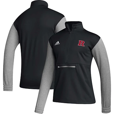 Haut à demi-zip AEROREADY pour homme adidas Rutgers Scarlet Knights Sideline Noir
