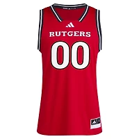 Men's adidas #00 Scarlet Rutgers Knights Replica Swingman Jersey