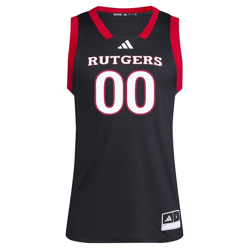 Maillot réplique adidas n°1 noir Rutgers Scarlet Knights Swingman pour homme