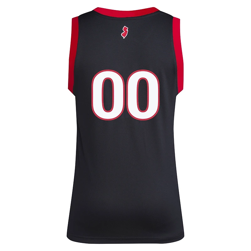 Maillot réplique adidas n°1 noir Rutgers Scarlet Knights Swingman pour homme