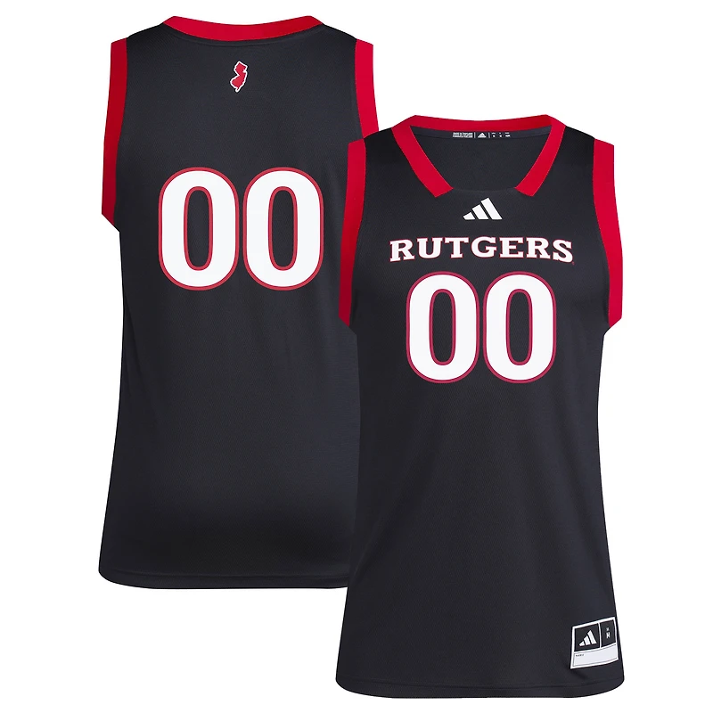 Maillot réplique adidas n°1 noir Rutgers Scarlet Knights Swingman pour homme