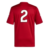 adidas #2 Scarlet Rutgers Knights Premier Maillot de football pour homme