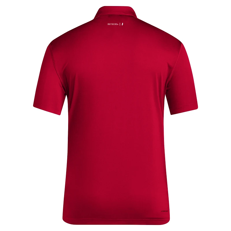 Polo adidas Scarlet Rutgers Knights 2024 Coach AEROREADY pour homme