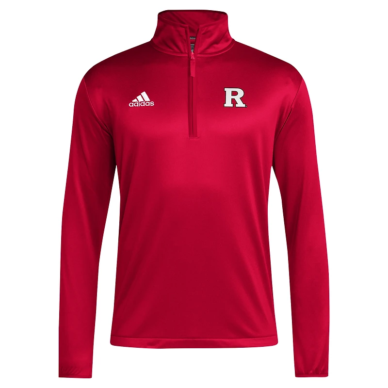 Haut à quart de zip adidas Scarlet Rutgers Knights Coaches Sideline pour hommes
