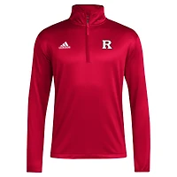 Haut à quart de zip adidas Scarlet Rutgers Knights Coaches Sideline pour hommes