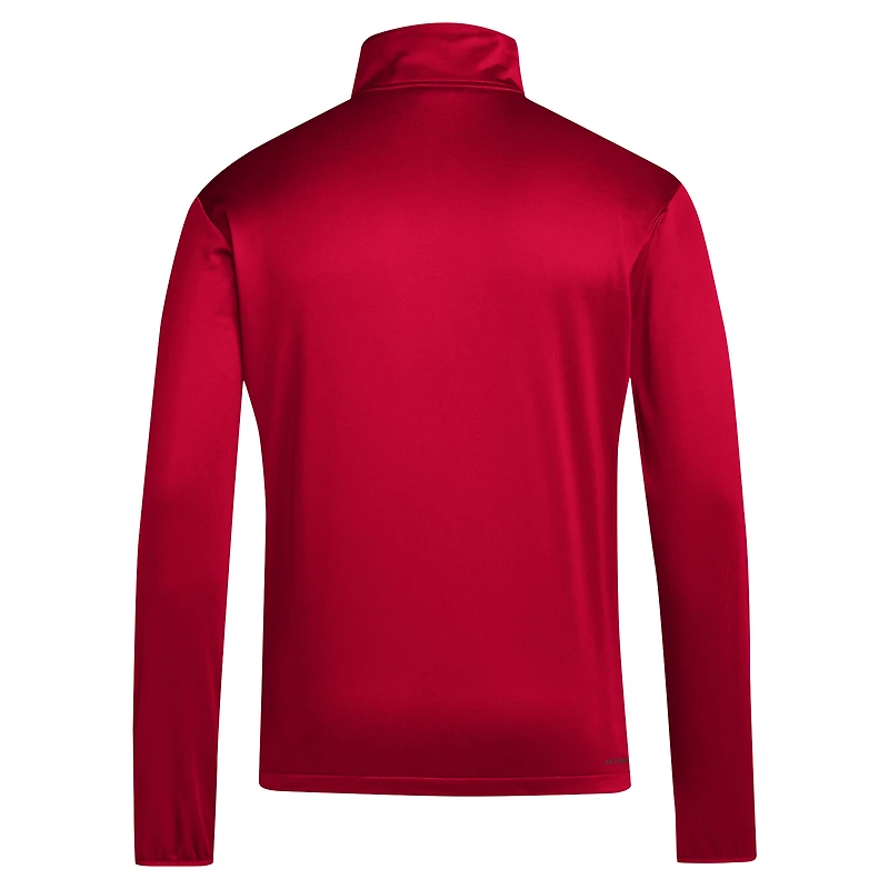 Men's adidas Scarlet Rutgers Knights 2024 Coaches Sideline Quarter-Zip Top