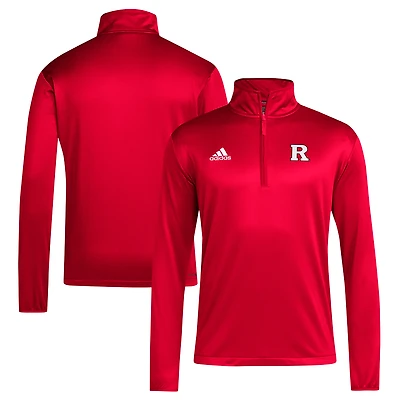 Haut à quart de zip adidas Scarlet Rutgers Knights Coaches Sideline pour hommes