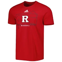 Men's adidas Scarlet Rutgers Knights Locker Lines Baseball Fresh T-Shirt