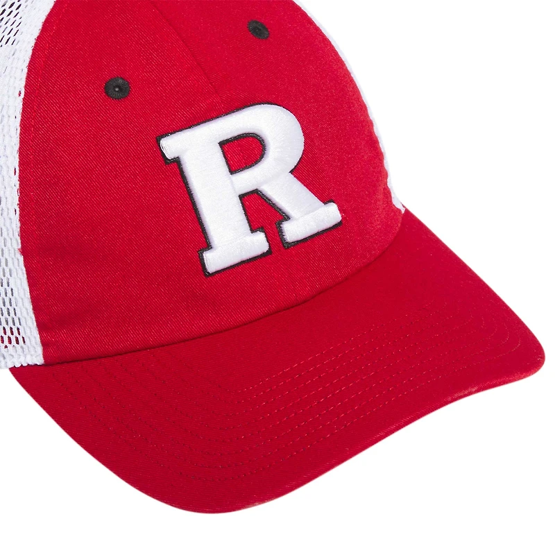 Casquette réglable adidas Scarlet Rutgers Scarlet Knights Mascot Slouch Trucker pour hommes