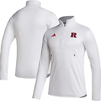 Men's adidas White Rutgers Scarlet Knights 2023 Sideline AEROREADY Half-Zip Top