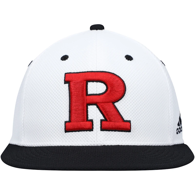 Men's adidas White Rutgers Scarlet Knights On-Field Baseball Fitted Hat