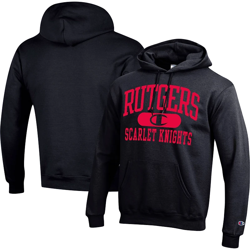 Sweat à capuche Champion Black Rutgers Scarlet Knights Arch Pill pour homme
