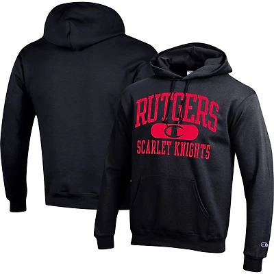 Sweat à capuche Champion Black Rutgers Scarlet Knights Arch Pill pour homme