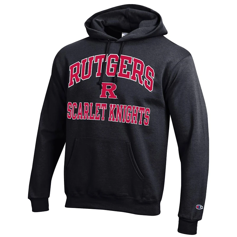 Sweat à capuche Champion Rutgers Scarlet Knights High Motor pour homme, noir