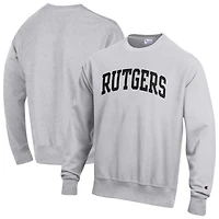 Men's Champion Gray Rutgers Scarlet Knights Arch Reverse Weave Fleece Sweatshirt