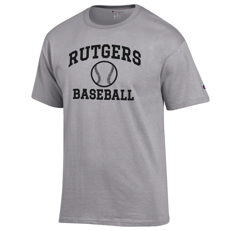 Men's Champion Gray Rutgers Scarlet Knights Baseball Icon T-Shirt