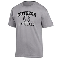 Men's Champion Gray Rutgers Scarlet Knights Baseball Icon T-Shirt