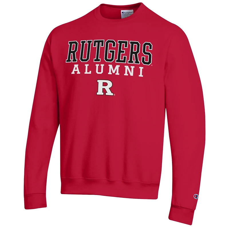 Men's Champion  Scarlet Rutgers Knights Alumni Logo Pullover Sweatshirt