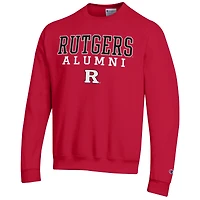 Men's Champion  Scarlet Rutgers Knights Alumni Logo Pullover Sweatshirt