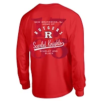 Men's Champion  Scarlet Rutgers Knights Laminated All-Star Long Sleeve T-Shirt