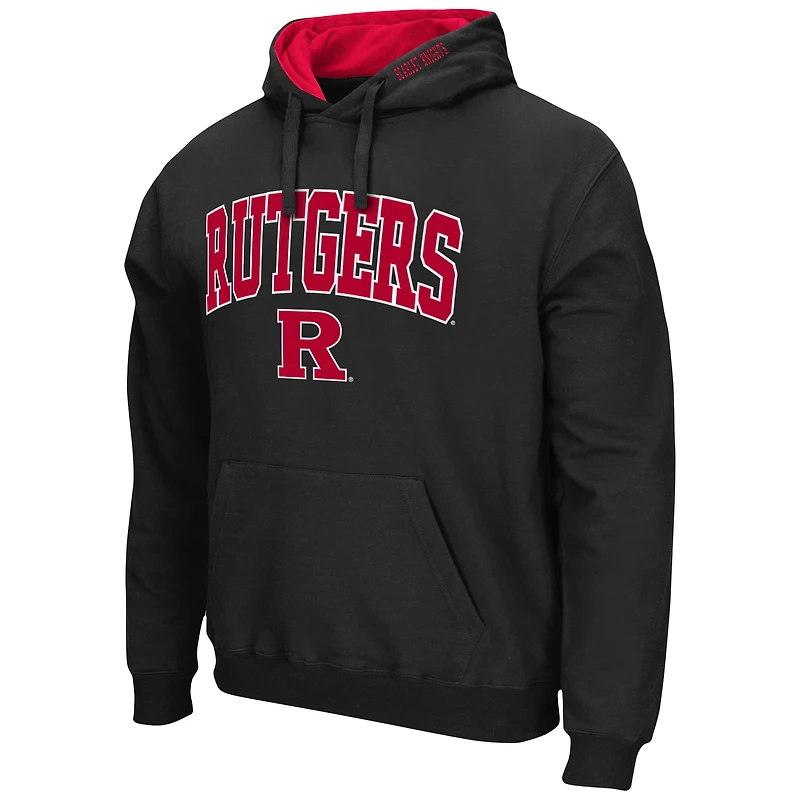 Men's Colosseum Rutgers Scarlet Knights Arch & Logo 3.0 Pullover Hoodie