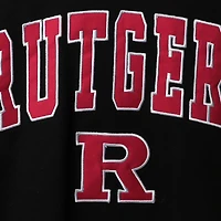 Men's Colosseum Black Rutgers Scarlet Knights Arch & Logo Crew Neck Sweatshirt