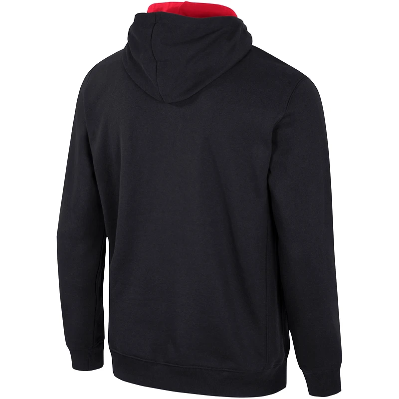 Men's Colosseum Black Rutgers Scarlet Knights Half-Zip Hoodie