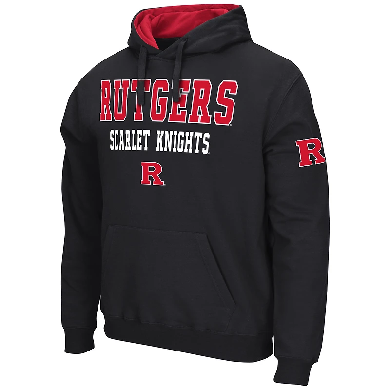 Sweat à capuche Colosseum Black Rutgers Scarlet Knights Sunrise pour homme