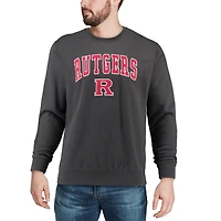 Colosseum Charcoal Rutgers Scarlet Knights Arch & Logo Sweat à col ras du cou pour homme