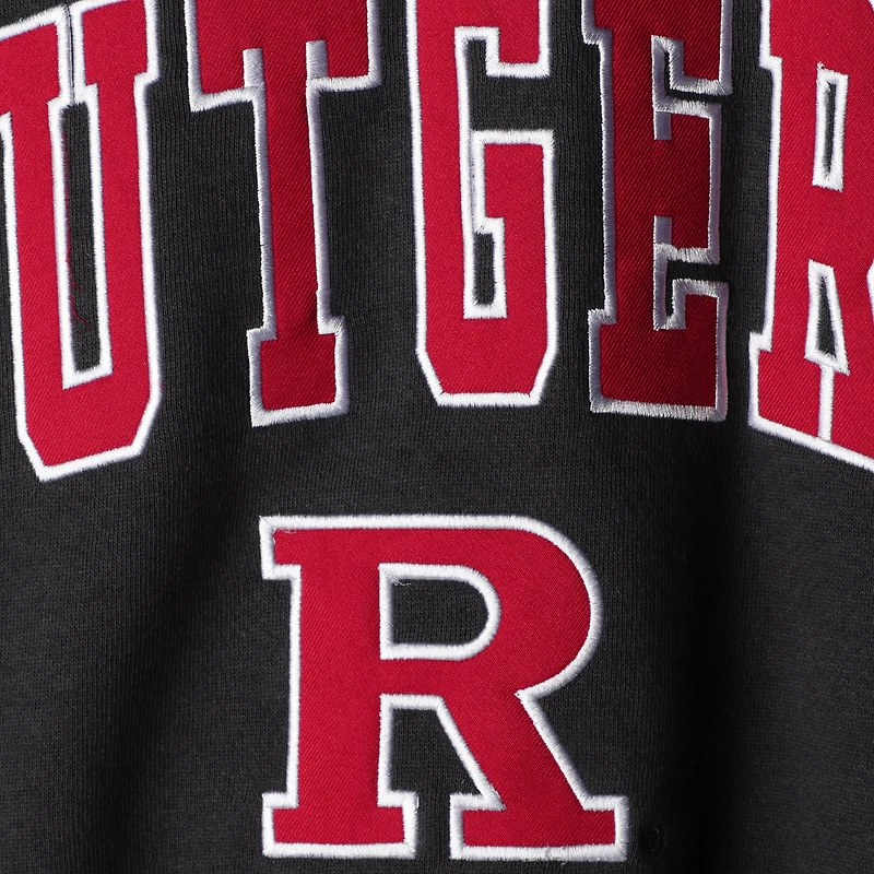 Colosseum Charcoal Rutgers Scarlet Knights Arch & Logo Sweat à col ras du cou pour homme