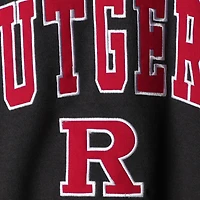 Colosseum Charcoal Rutgers Scarlet Knights Arch & Logo Sweat à col ras du cou pour homme