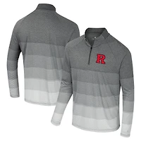 Men's Colosseum  Gray Rutgers Scarlet Knights AI Striped Mesh Quarter-Zip Raglan Windshirt