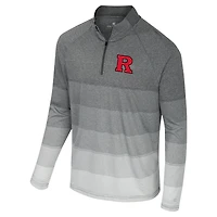 Men's Colosseum  Gray Rutgers Scarlet Knights AI Striped Mesh Quarter-Zip Raglan Windshirt