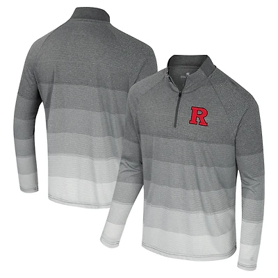 Men's Colosseum  Gray Rutgers Scarlet Knights AI Striped Mesh Quarter-Zip Raglan Windshirt