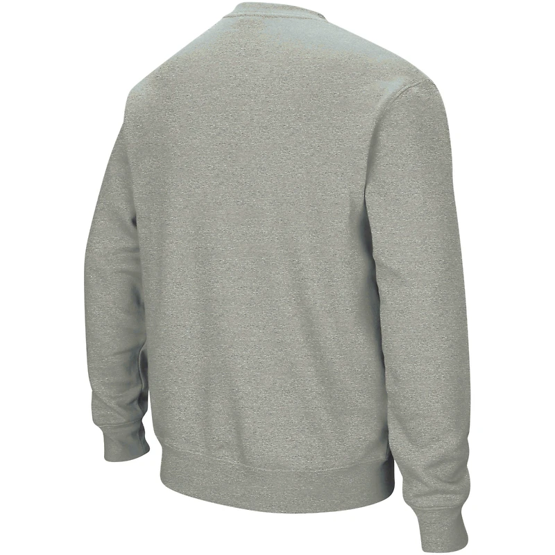 Men's Colosseum Heather Gray Rutgers Scarlet Knights Arch & Logo Crew Neck Sweatshirt