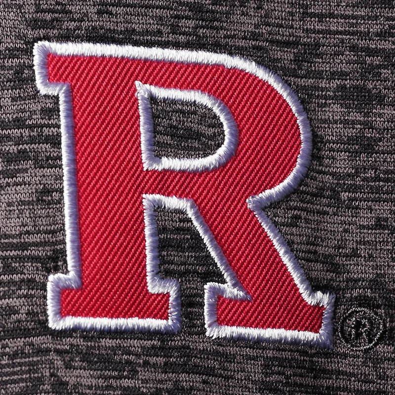 Colosseum Heathered Black Polo raglan Rutgers Scarlet Knights pour homme