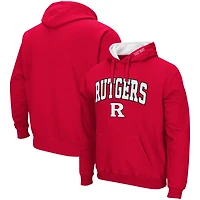 Men's Colosseum Scarlet Rutgers Knights Arch & Logo 3.0 Pullover Hoodie